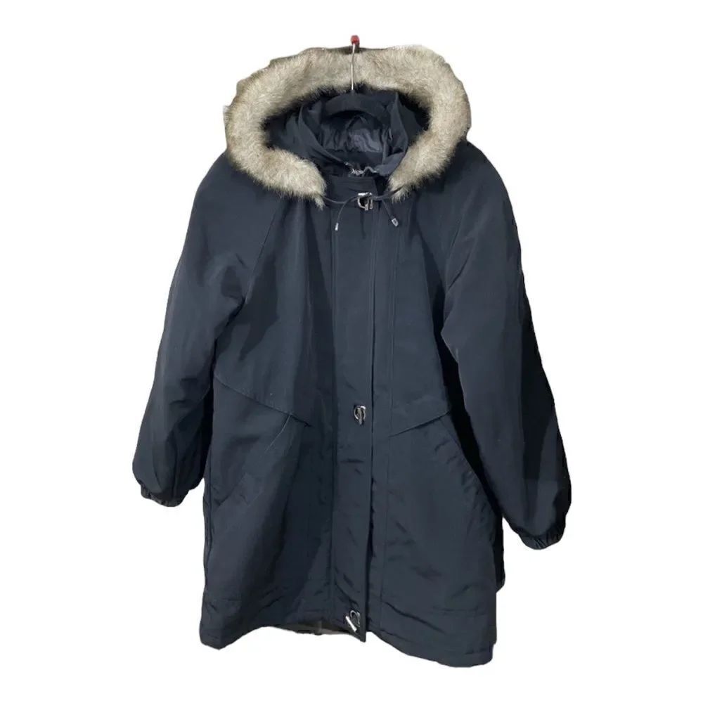 P.A.Originals Rain Coat with detachable faux fur trimmed hood